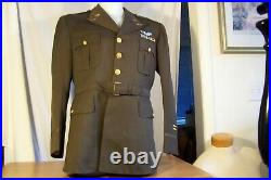 Ww2 U. S. Army Air Force Bomber Pilots Dress Coat, Dark O. D. (chocolate) 43 Reg