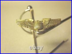 Ww2 U. S. Army Air Force Garrison Cap Insignia Device Pilot's'wings' V/g Used