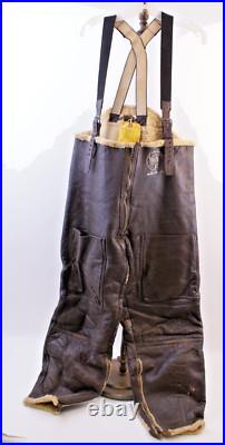 Ww2 U. S. Army Air Force Type B-1 Sheepskin Leather Flight Crew Trousers Orig