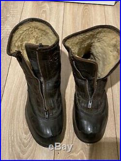 Ww2 Us Army Air Force Early Winter Flying Boots A-6 Rare