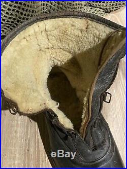 Ww2 Us Army Air Force Early Winter Flying Boots A-6 Rare