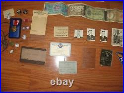 Ww2 Us Army Air Force Medals Papers Compass Flying Lot Flight Log Antique Plane