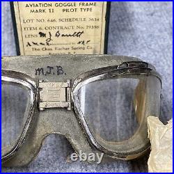 Ww2 Us Army Air Force Usaaf Chas Fischer Aviation Flight Flying Goggles