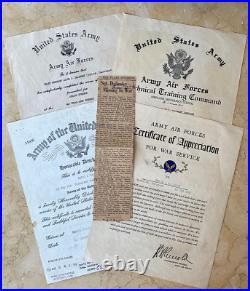 Ww2 Us Army Air Forces B-17 Flying Fortress Gunner's Mia Document Grouping