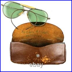 Ww2 Us Army Air Forces Corps Usaaf An-6531 Sunglasses Identified Leather Case