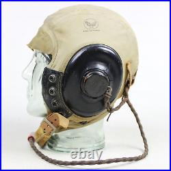 Ww2 Us Army Air Forces Cotton Flight Helmet Type An-h-15 Anb-h-1 Receivers Pilot