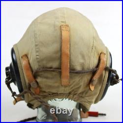 Ww2 Us Army Air Forces Cotton Flight Helmet Type An-h-15 Anb-h-1 Receivers Pilot