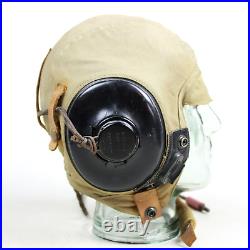 Ww2 Us Army Air Forces Cotton Flight Helmet Type An-h-15 Anb-h-1 Receivers Pilot