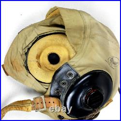 Ww2 Us Army Air Forces Cotton Flight Helmet Type An-h-15 Anb-h-1 Receivers Pilot