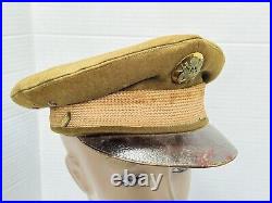 Ww2 Us Army Air Forces Officer Brown Dress Cap Hat Visor Crusher Pilot Wool Aaf