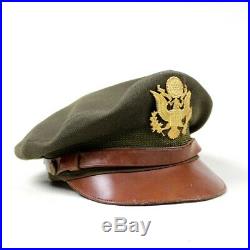 Ww2 Us Army Air Forces Usaaf Officer Dress Cap Visor Hat Od Wool Gabardine