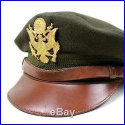 Ww2 Us Army Air Forces Usaaf Officer Dress Cap Visor Hat Od Wool Gabardine