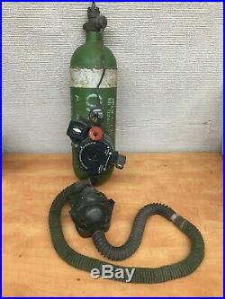 Ww2 Us Army Airforce Aviators Oxygen Tank, Gauges And Breathing Mask