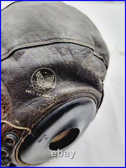 Wwii Army Air Force Leather Helmet A 11 Bradley Goodrich