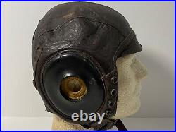 Wwii, Type A-11, Army Air Forces, Leather Pilot Helmet, Clean, Supple Leather