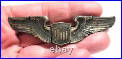 Wwii U. S. Army Air Force Pilot Aviator Wings Pin 3 X 3/4 Inches