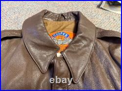 Wwii Us Army Air Corp A2 Pilot Leather Flying Jacket-medium/large Long 42l
