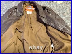 Wwii Us Army Air Corp A2 Pilot Leather Flying Jacket-medium/large Long 42l