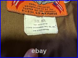 Wwii Us Army Air Corp A2 Pilot Leather Flying Jacket-medium/large Long 42l