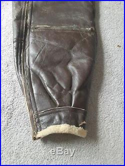 Wwii Us Army Air Forces Shearling Leather Type A-5 Flying Trousers Sz 44r Usaaf