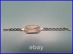 Wwii Us Army Military Air Force Insignia Wings Sterling Bracelet 6.5